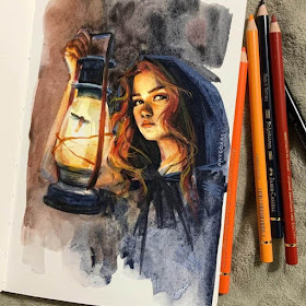 08-At-night-with-an-oil-lamp-Anya-Goart-www-designstack-co