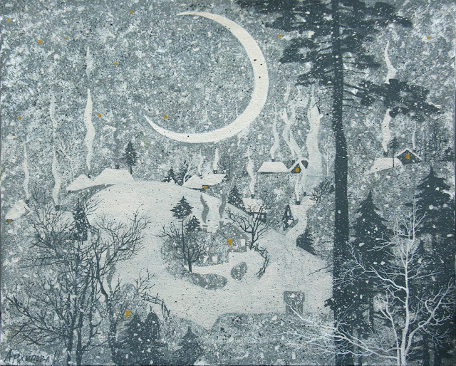 зима в живописи О. Архипова