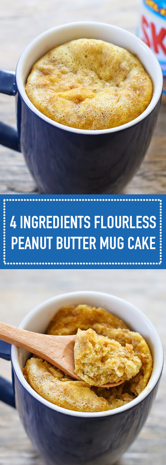 4 Ingredients Flourless Peanut Butter Mug Cake 4 Ingredients Flourless Peanut Butter Mug Cake