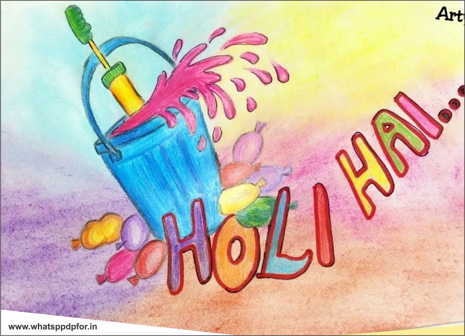 Happy Holi Drawing Images Drawing Of Holi With Colour 2021 Collection