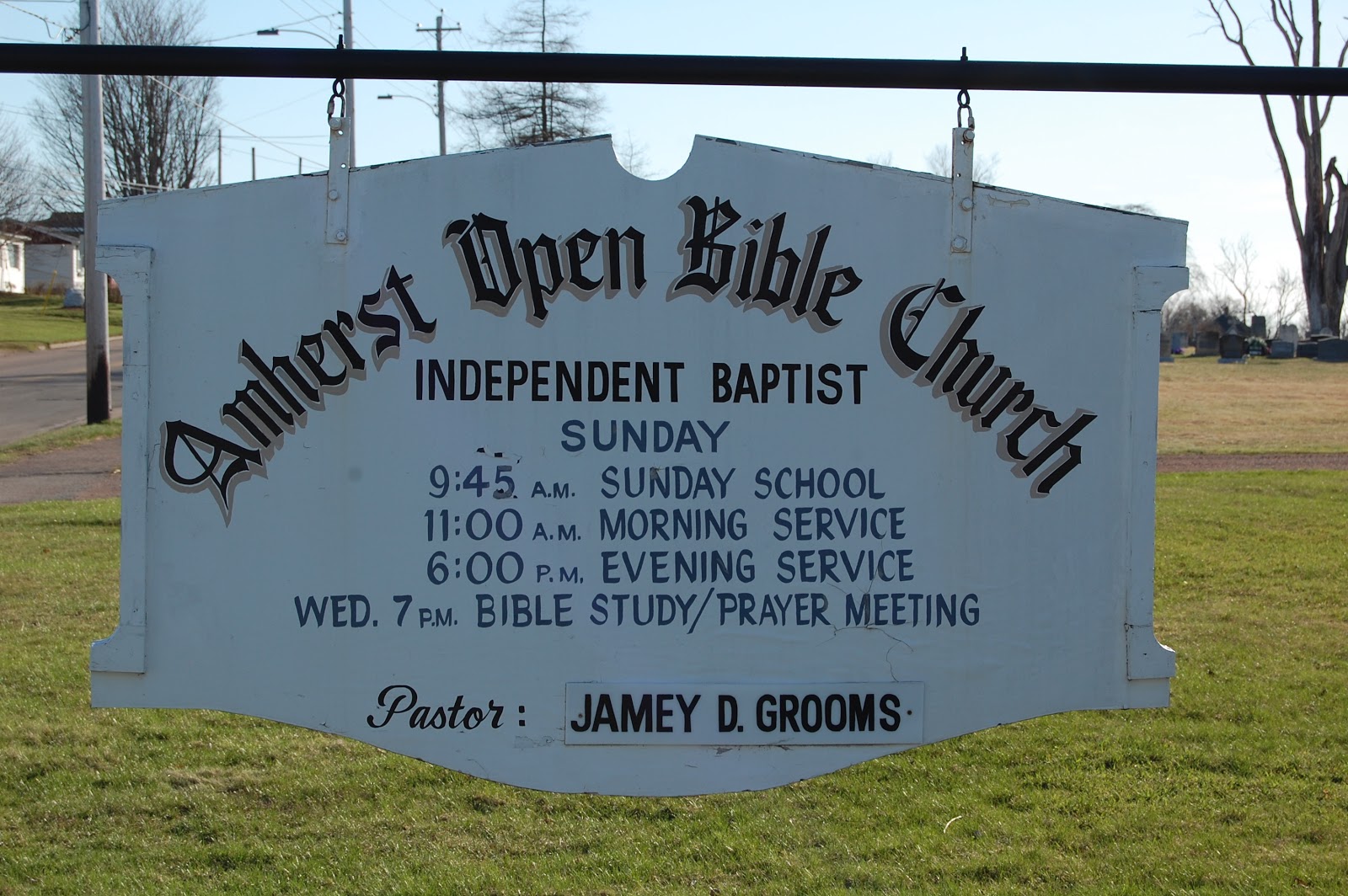 Evangelist Craig Cobb AMHERST OPEN BIBLE BAPTIST CHURCH Amherst