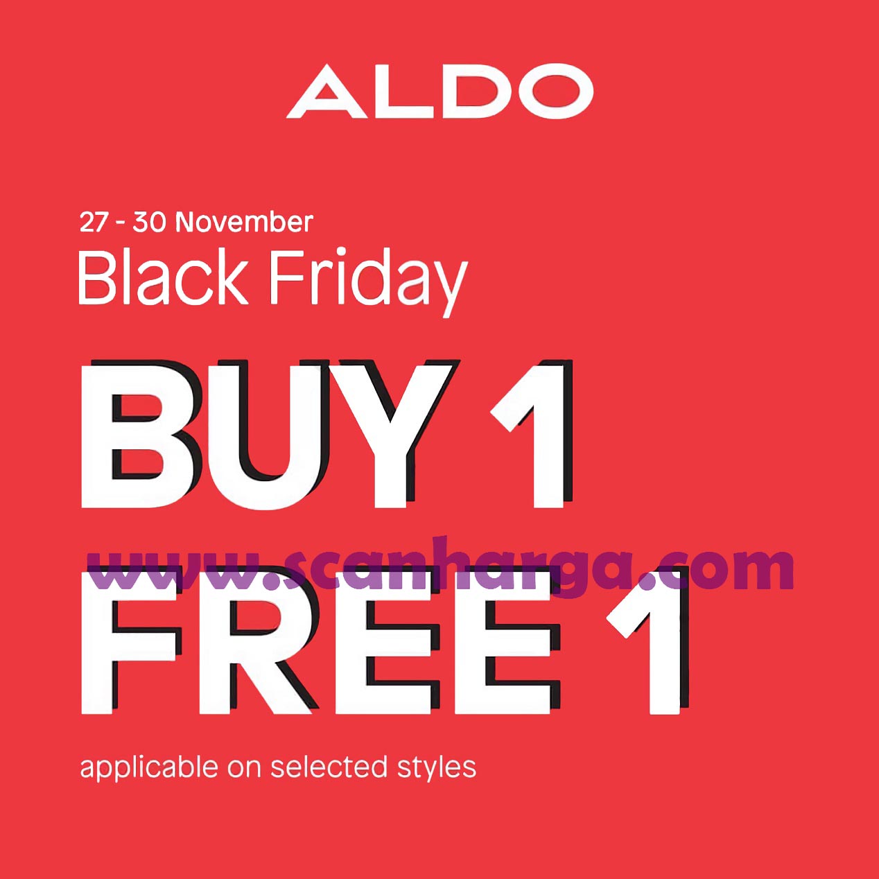 Promo ALDO Shoes Black Friday Buy 1 Get 1 Free on Selected Styles