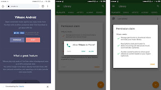 install dan izinkan aplikasi ymusic untuk menjalankannya