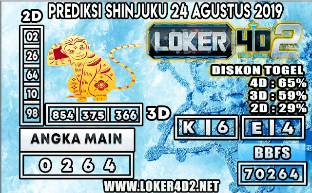 PREDIKSI TOGEL SHINJUKU POOLS LOKER4D2 24 AGUSTUS 2019