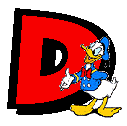 Alfabeto de Mickey y sus amigos con letras rojas D.