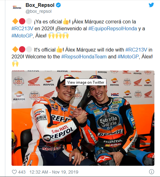 Resmi Alex Marquez Susul Marc Marquez Ke Repsol Honda Team 