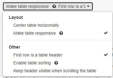 table responsive mobile view