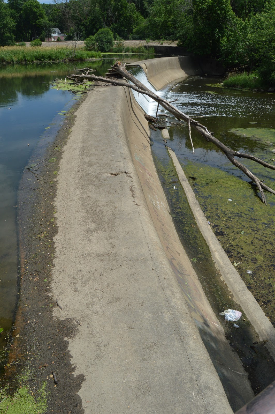 Industrial History Dam on Hickory Creek in Joliet, IL