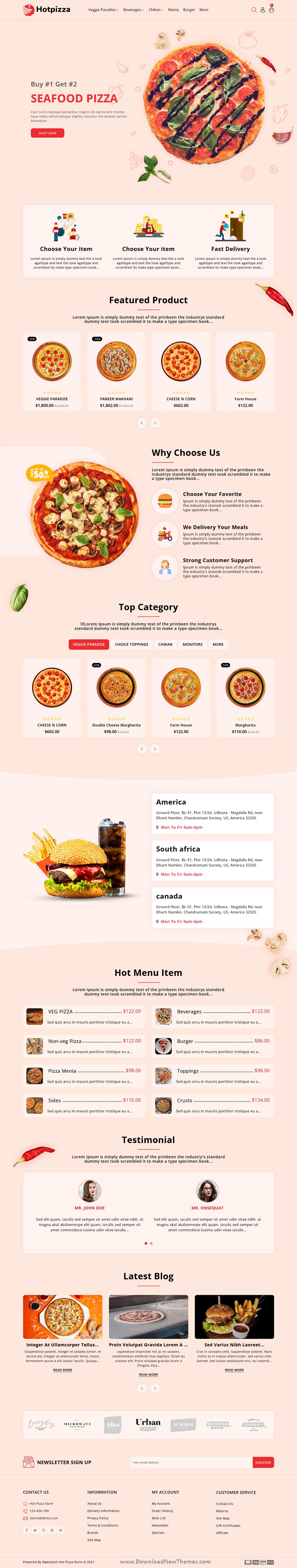 HotPizza - Pizza & Food Delivery OpenCart Store