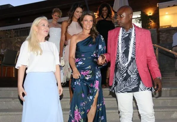 Princess Martha Louise wore a new floral print maxi gown by Jill Stuart. Princess Martha Louise and Shaman Durek attended a dinner at Rebis Hotel