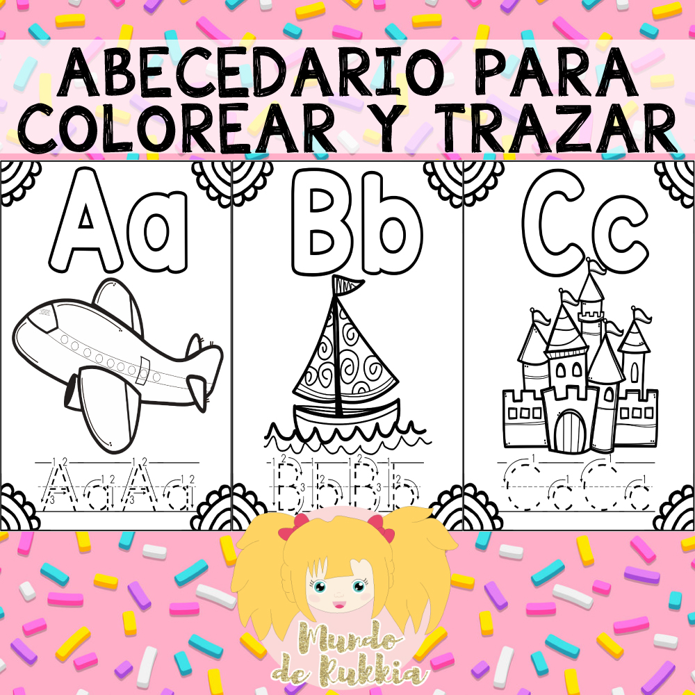 Abecedario para Colorear y Trazar