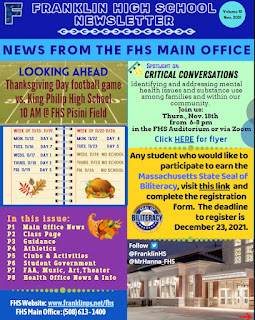 Franklin High School newsletter - Nov 12, 2021