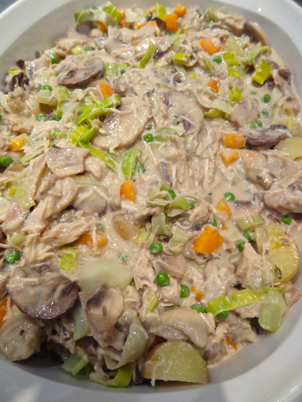 Scrumpdillyicious Turkey, Leek & Mushroom Pot Pie with Puff Pastry