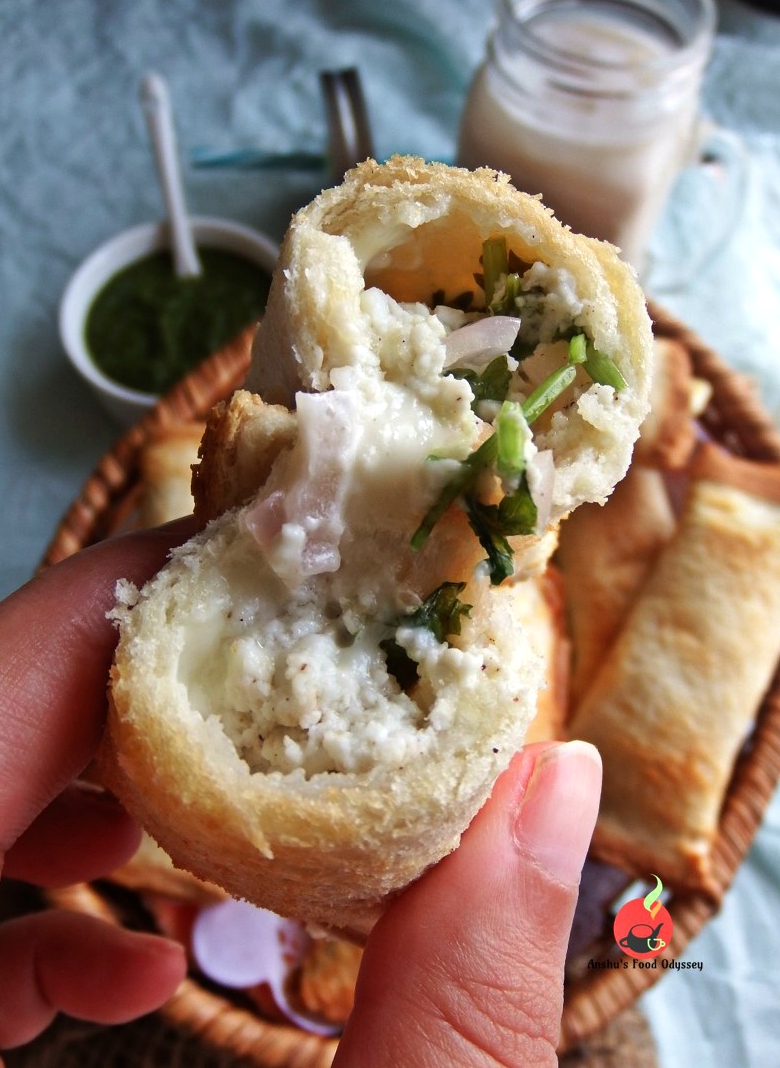 Baked Paneer Bread Rolls