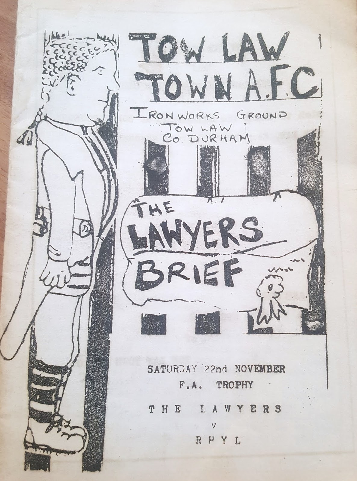 The Cold End CLASSIC PROGRAMMES TOW LAW TOWN v RHYL FC