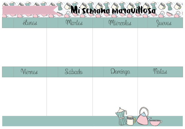 imprimibles, printables, organizadores, semanales, A4, gratis, free, descargar, planning