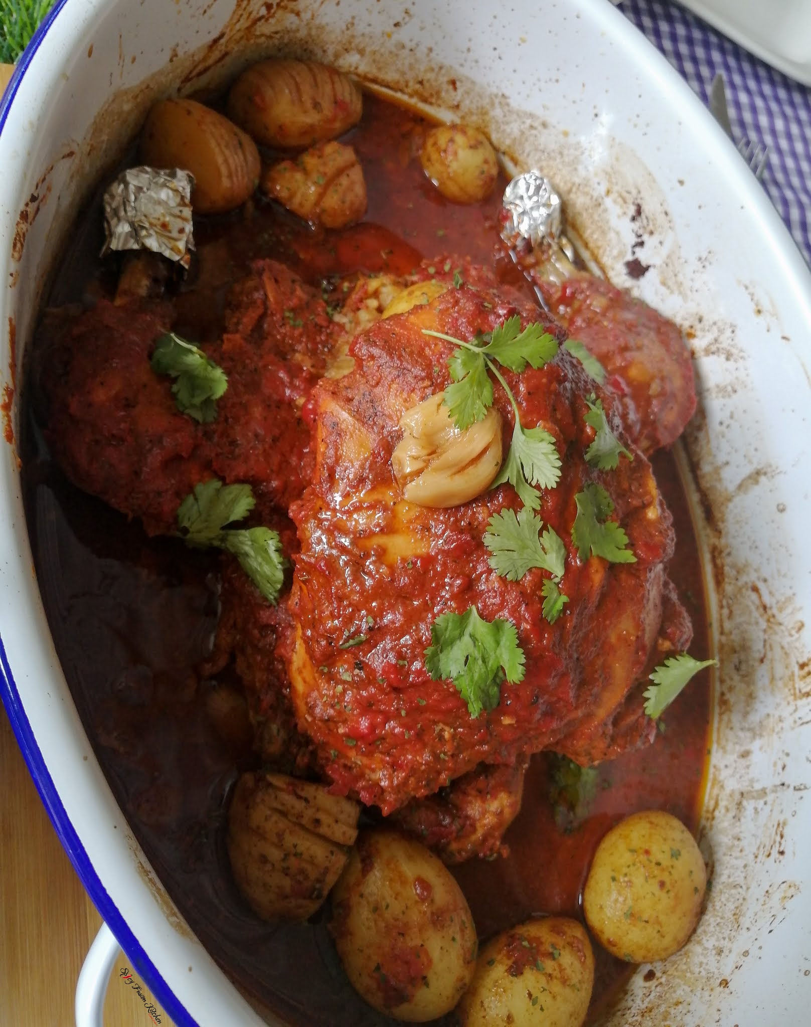 Roasted Chicken With Potato Stuffing Spicy Fusion Kitchen