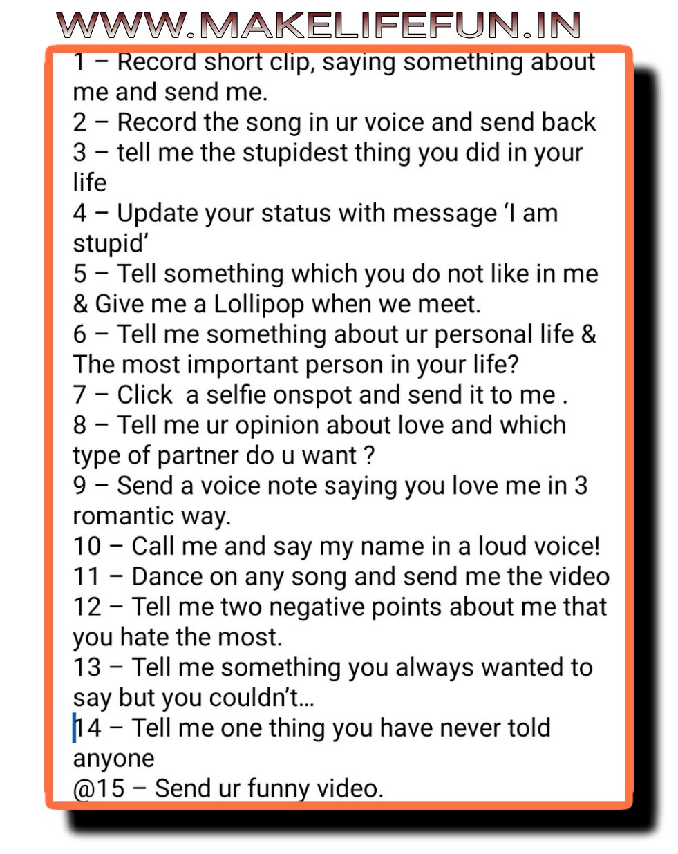 Most hard whatsapp dare game with Answer