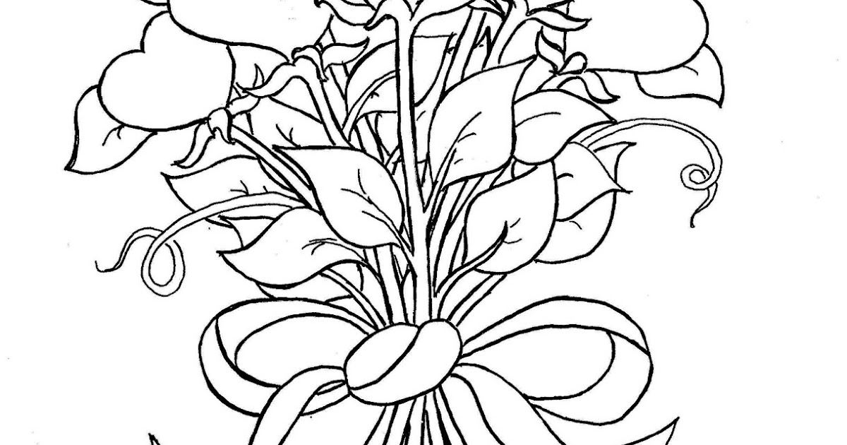 Coloring Pages for Kids by Mr. Adron: Flower Hearts Kid's Print and