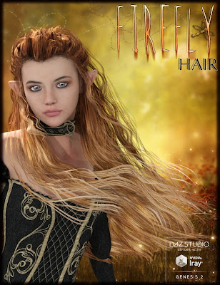 3D Models Art Zone - alitaptap buhok para sa Genesis (s) 2 Babae at V4