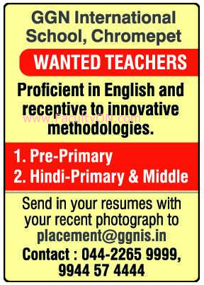 ggn chromepet vacancy
