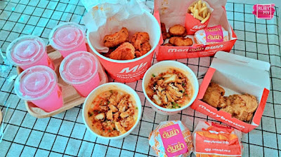 Marrybrown Tom Yam Chicken Menyelerakan! Ayam Goreng, Kentang Goreng, Bubur, Nugget, Burger Dan Pink Lemonade Serasi Bersama!