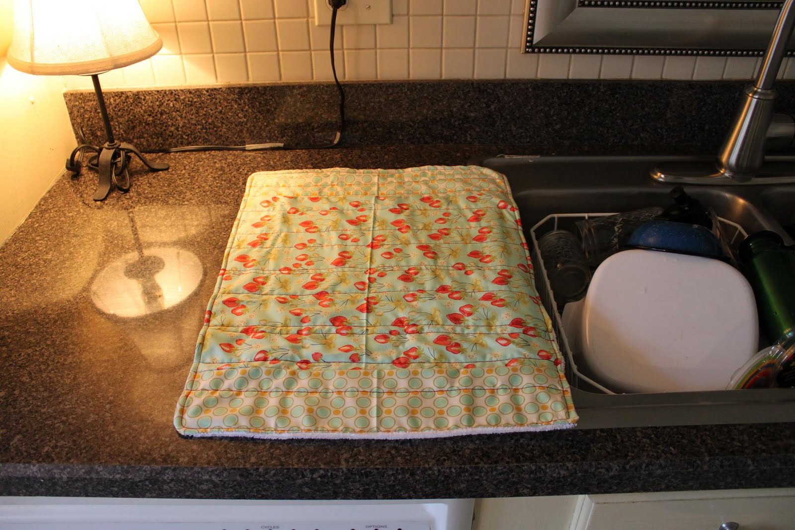 Green Mittens A little sewing... Dish drying mat