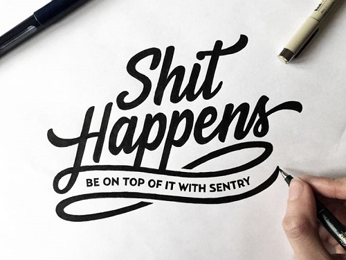 Hand-Draw Logo - Shit Happens Trend Desain Logo 2017 - Hand-Draw