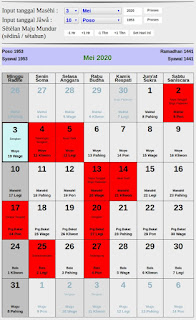 Kalender Jawa hari baik bulan mei 2020