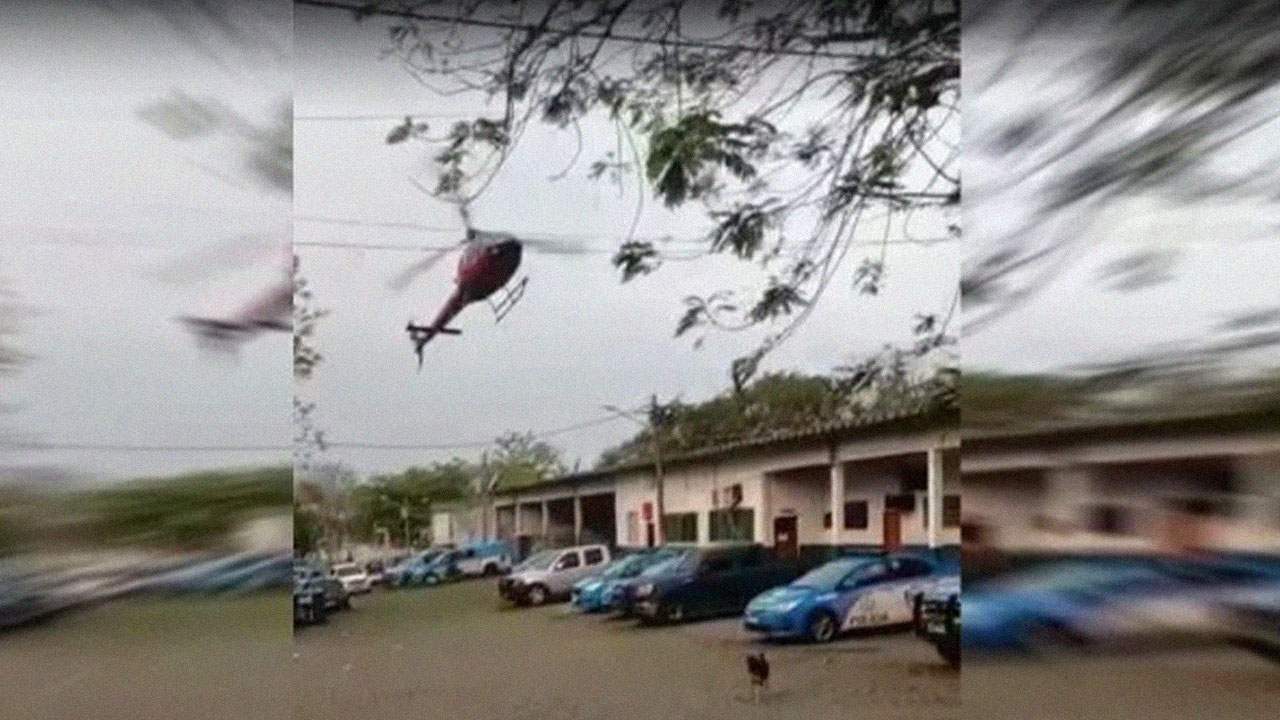 Vídeo: Helicóptero é sequestrado por bandidos para tentar resgatar detento no RJ