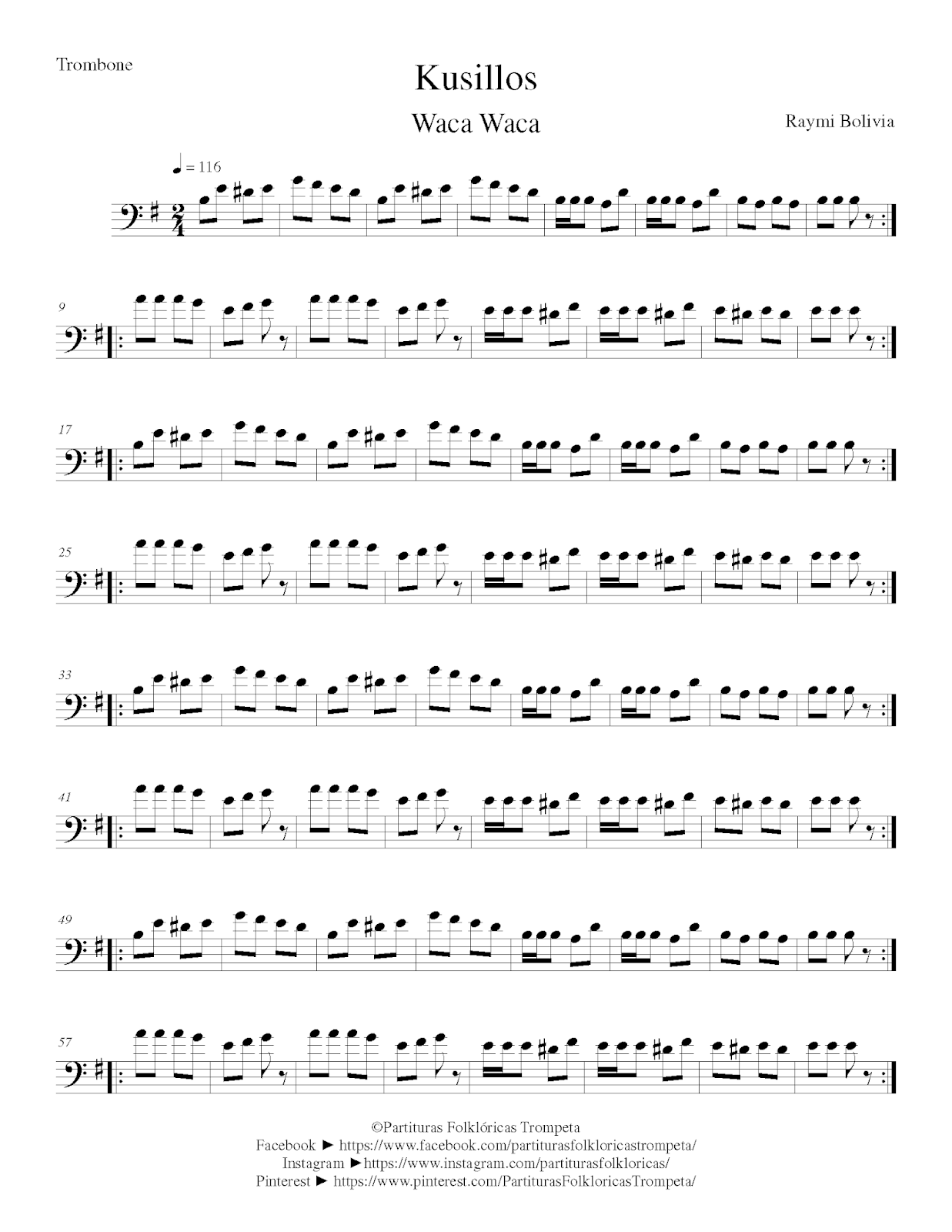 (Letra Y Partitura) Waca Waca Kusillos