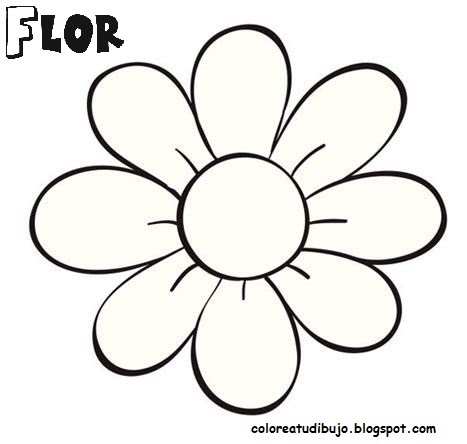 Flor grande para colorear - COLOREA TUS DIBUJOS