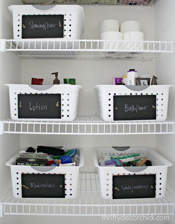 Organized linen closet