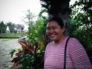 Shy Woman Traveler Smilling In The Garden Yard Under The Tree North Bali Indonesia
