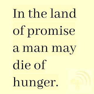 In the land of promise, a man may die of hunger African Proverb.