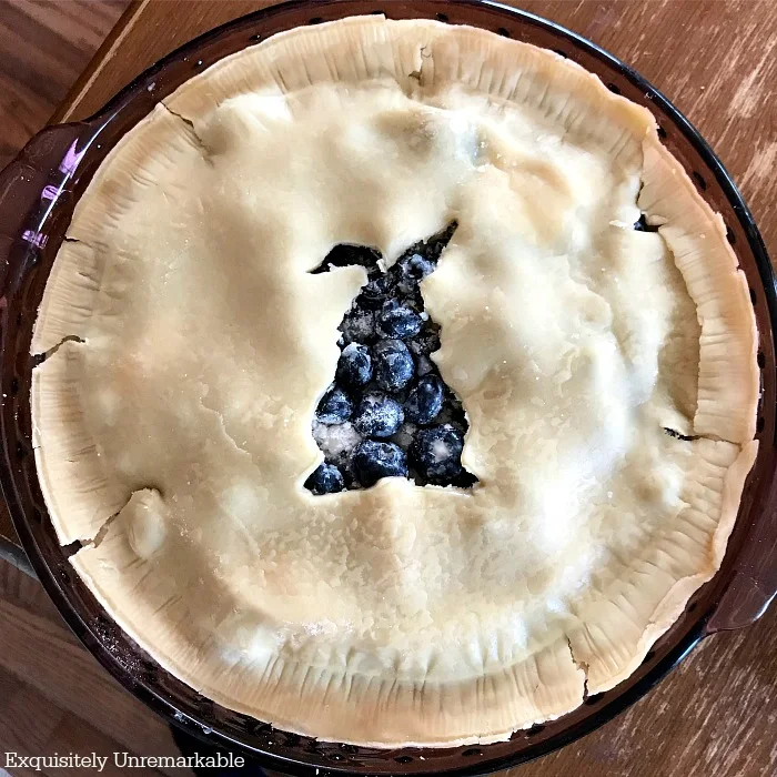 Blueberry Pie with Bunny cut out