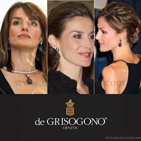 Queen Letizia Style Grisogono Black Diamond Earrings 