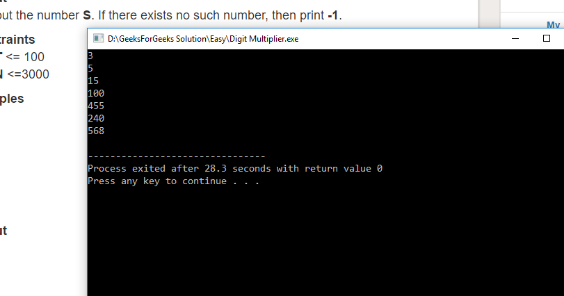 Geeksforgeeks Solution For " Digit Multiplier " In C