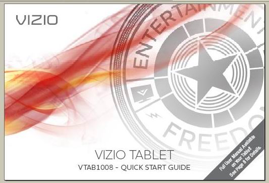 Vizio Tablet VTAB1008 Specifications, Price, Quick Start Guide - Manual