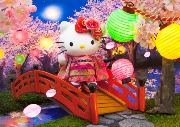  Hello Kitty Night Cherry Blossom 3D Lenticular Greeting Card