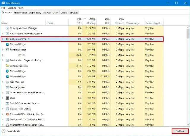 طريقة تحديد أكثر التطبيقات استهلاكًا للذاكرة في نظام ويندوز 10 طريقة تحديد أكثر التطبيقات استهلاكًا للذاكرة في نظام ويندوز 10