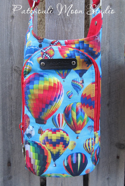 Patchouli Moon Studio~ 3 Water Bottle Slings in Hot Air Balloon Fabric Print