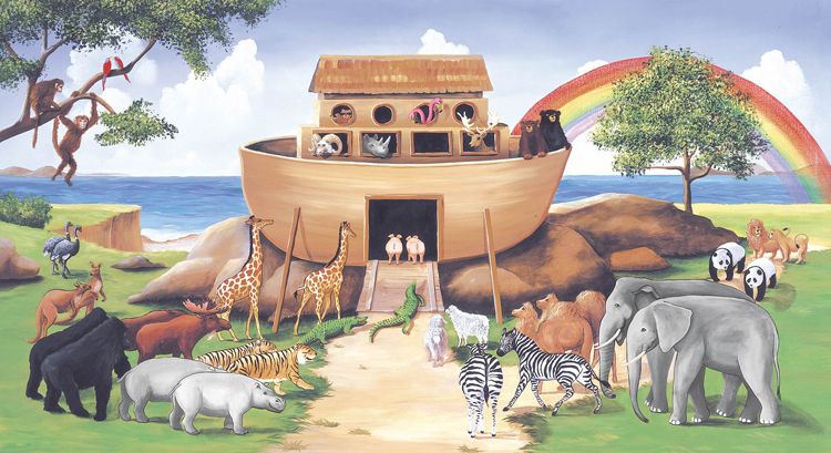 Arca de Noé ingresando los animales