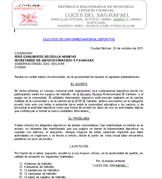 Carta De Solicitud De Uniformes Golfjudsibold