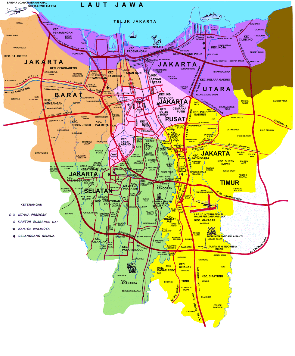 Mapas de Jacarta  Indonésia  MapasBlog