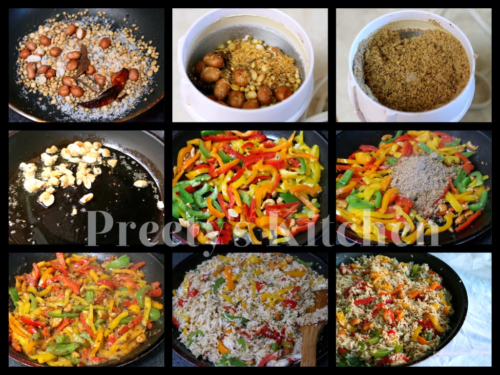 Preety's Kitchen: Colorful Capsicum Vegan Fried Rice / Shimla Mirch ...