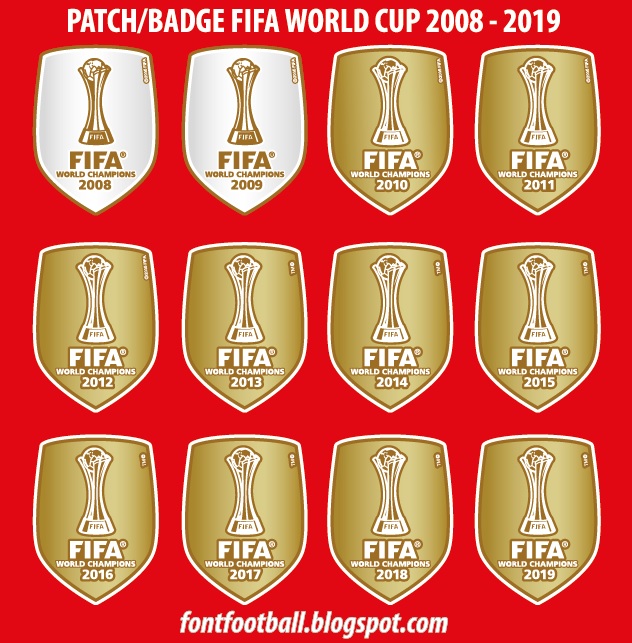 FONT FOOTBALL Patch Badge Fifa World Cup Club Champions 2008 2009 2010