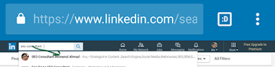 Linkedin's search engine suggested keywords seo consultant Momenul Ahmad's Optimize image 