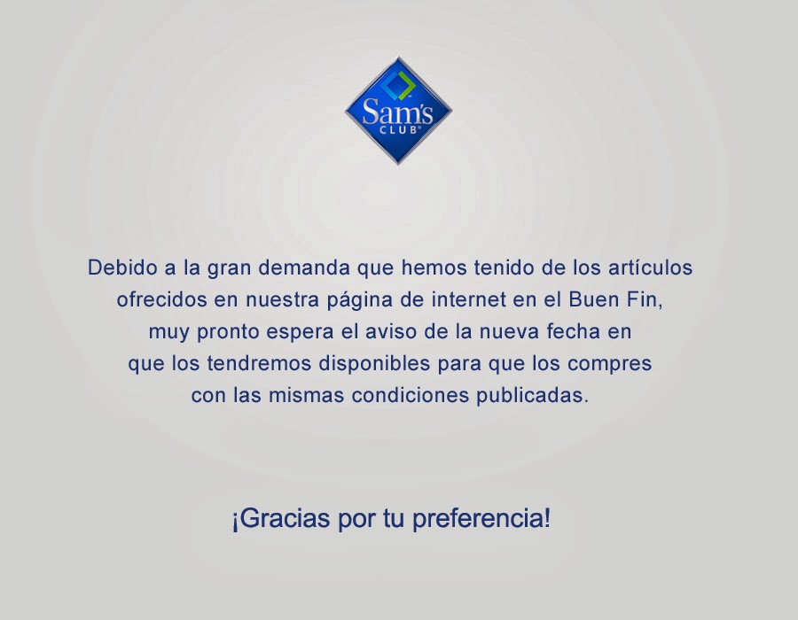 NOTAS DE UN INTERNACIONALISTA: De plano Sam's Club México colocó esto en su  página #BuenFin ¿Cómo ven?