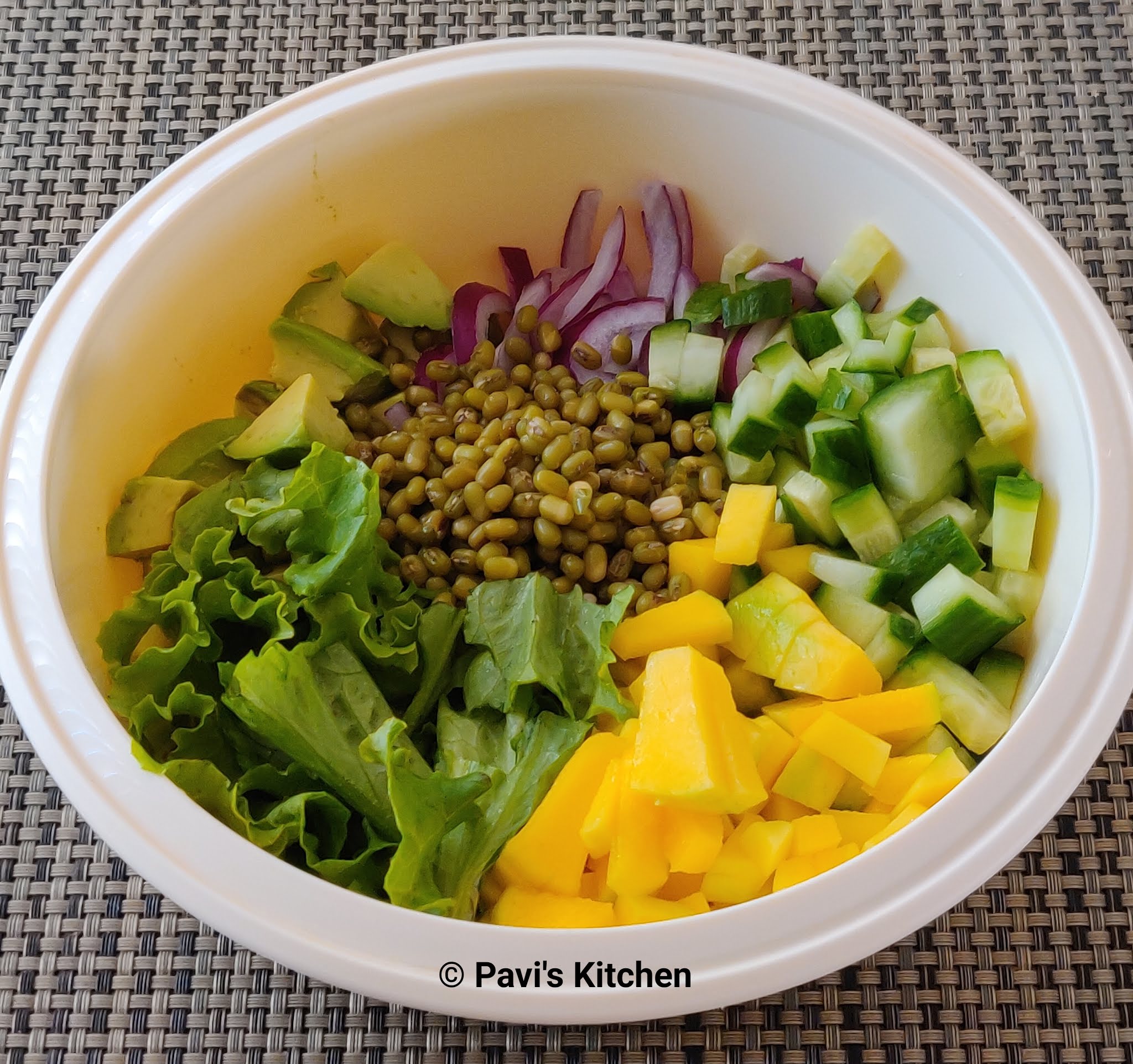 Boiled green moong dal salad green mung bean salad green gram salad